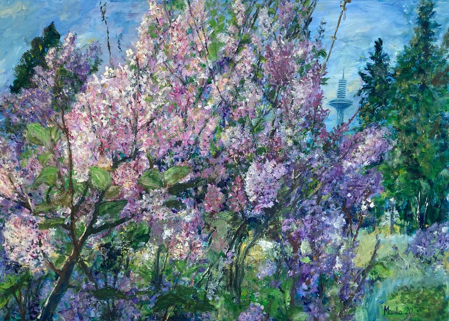 Flieder Palmengarten Frankfurt Ölgemälde Martyna Faupel
