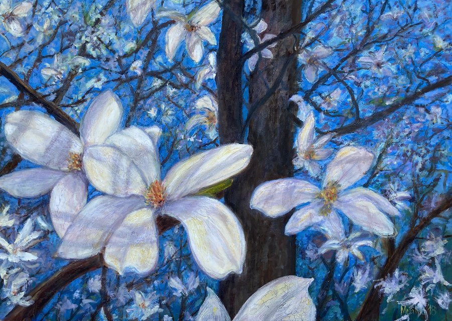 Magnolie Ölgemälde Martyna Faupel