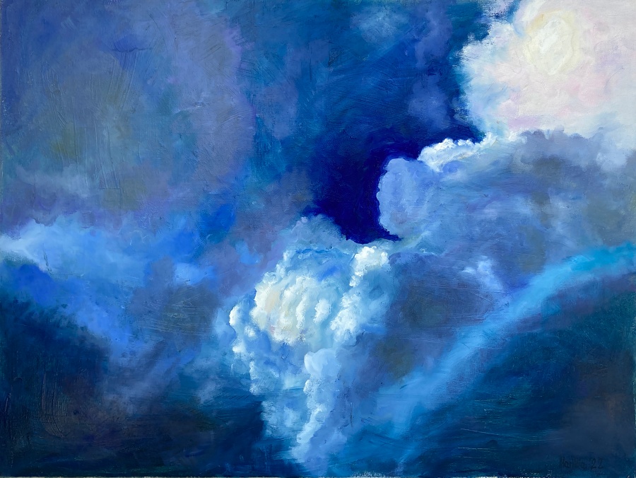 Wolken über Frankfurt am Main | Ölgemälde Martyna Faupel